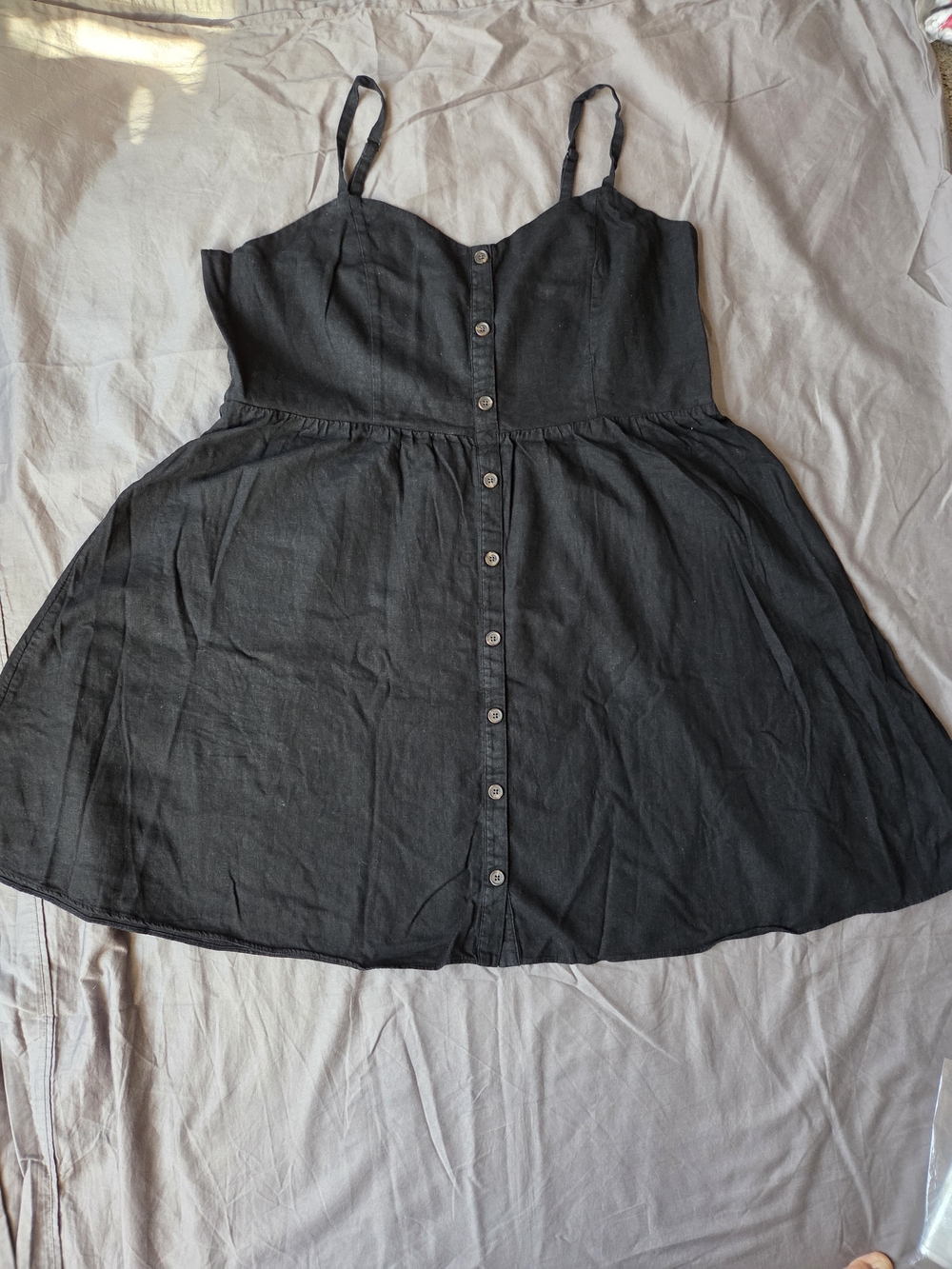 Old Navy Black button-front mini cami dress with spaghetti straps size xxl